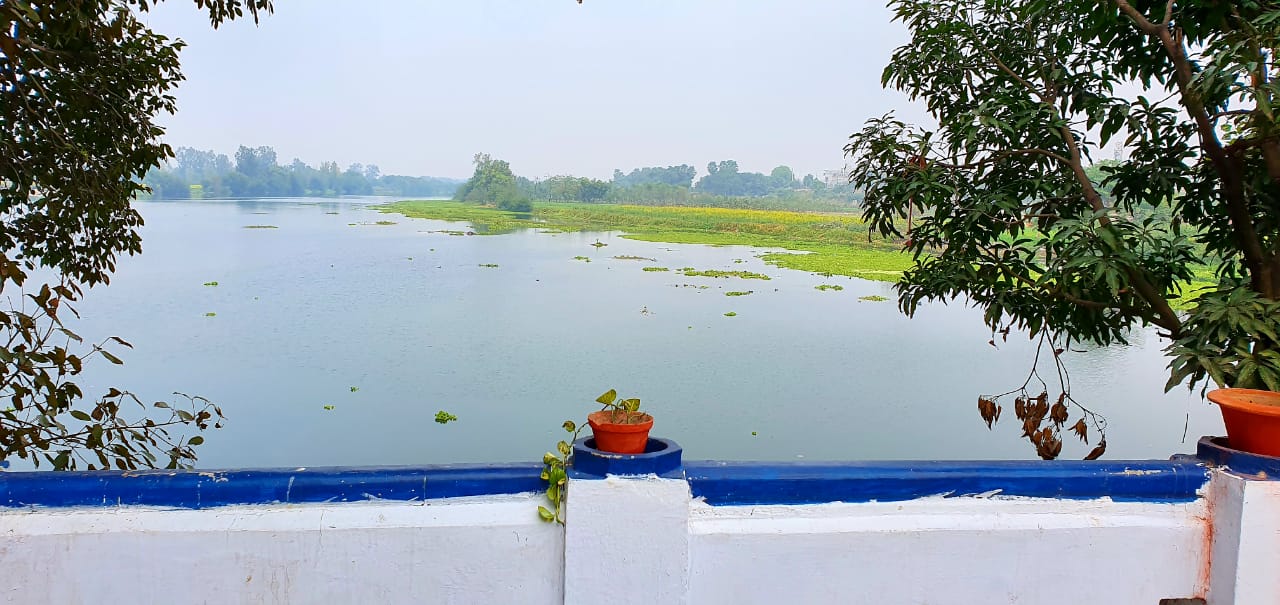 View of the Gomti river from the heritage estate